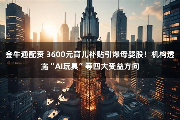 金牛通配资 3600元育儿补贴引爆母婴股！机构透露“AI玩具”等四大受益方向